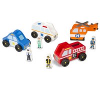Melissa & Doug - Veicoli di emergenza in legno